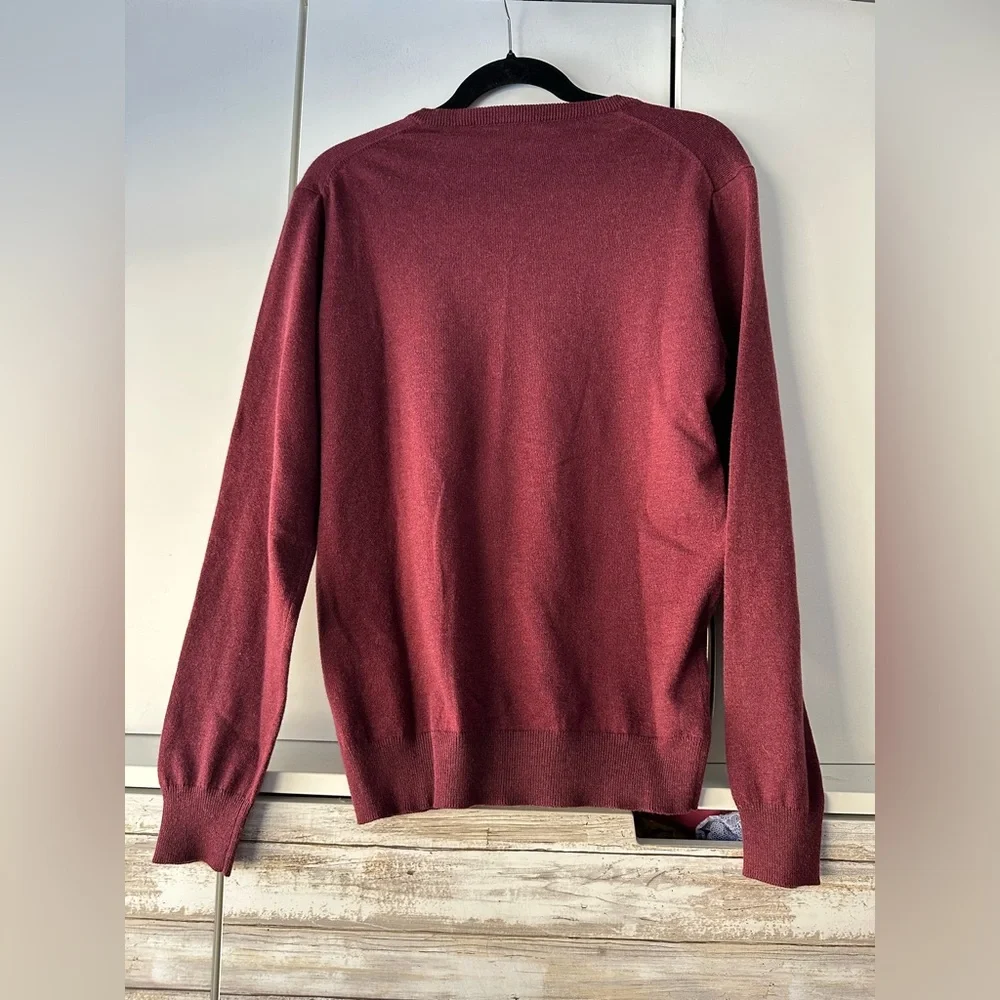 ❤️ J.Crew Men’s Merino Wool Blend V-Neck Sweater Red Size M